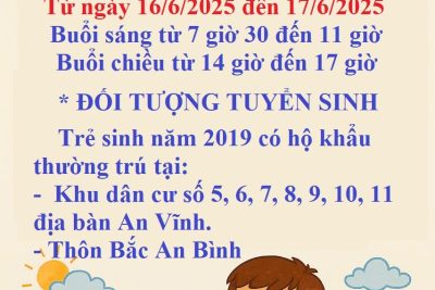 Thông báo tuyển sinh vào lớp 1 năm học 2025-2026